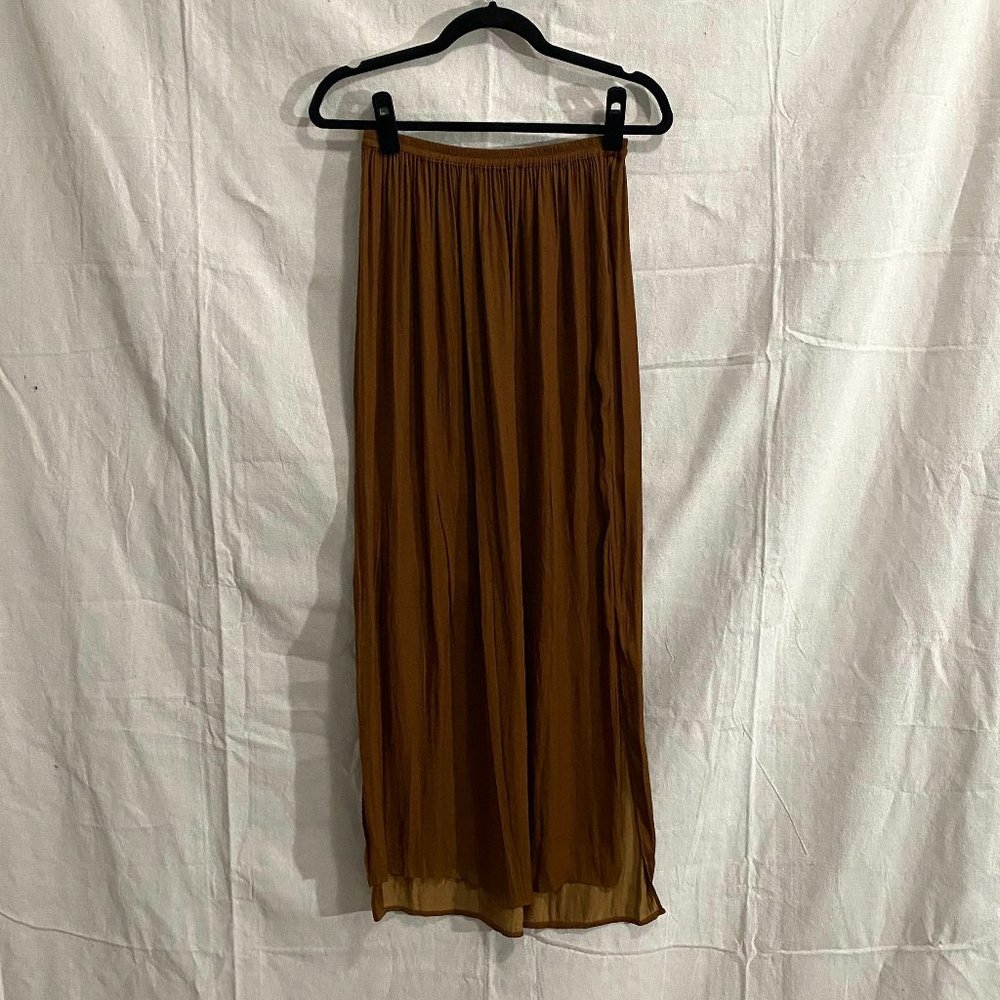 Silky Maxi Skirt with Side slits